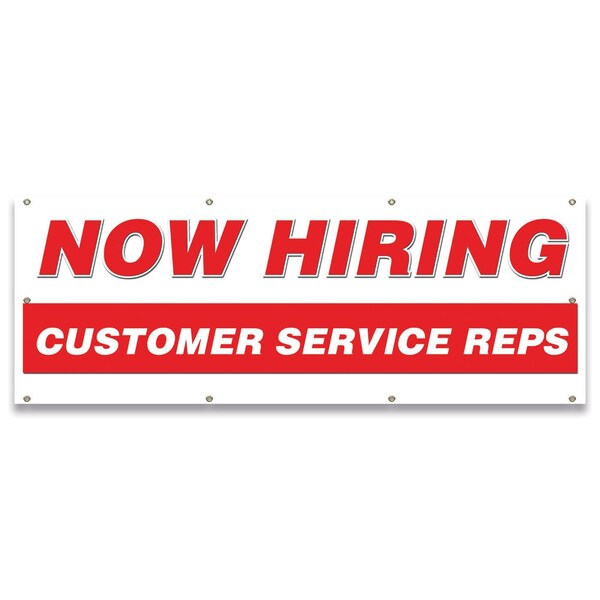 Signmission Now Hiring Customer Service Reps Banner Apply Inside Accepting Application Single Sided B-96-30227 - main